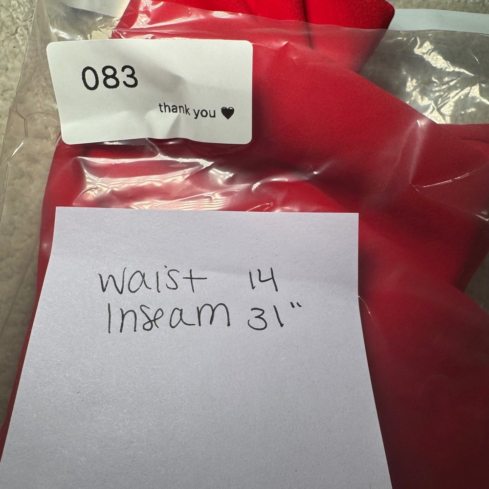 NWT Halara Red High Waisted Pleated Wide Leg Dress Pants Medium Tall 02857107 - Picture 5 of 5